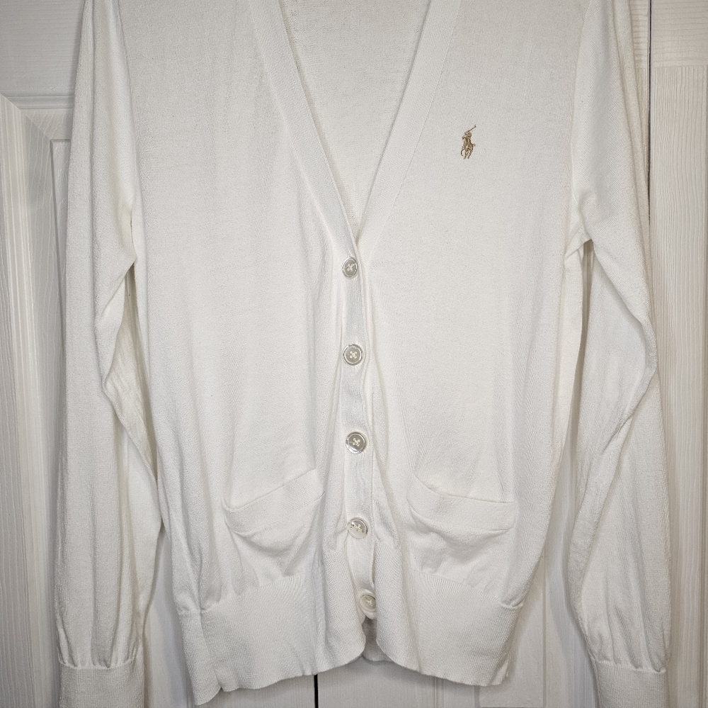 Ralph Lauren Sport Women's light cotton Academia cardigan. preppy, old money - Picture 9 of 16